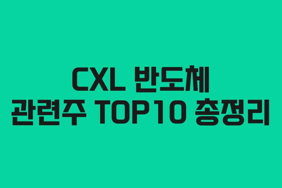 CXL 반도체 관련주 TOP10 총정리