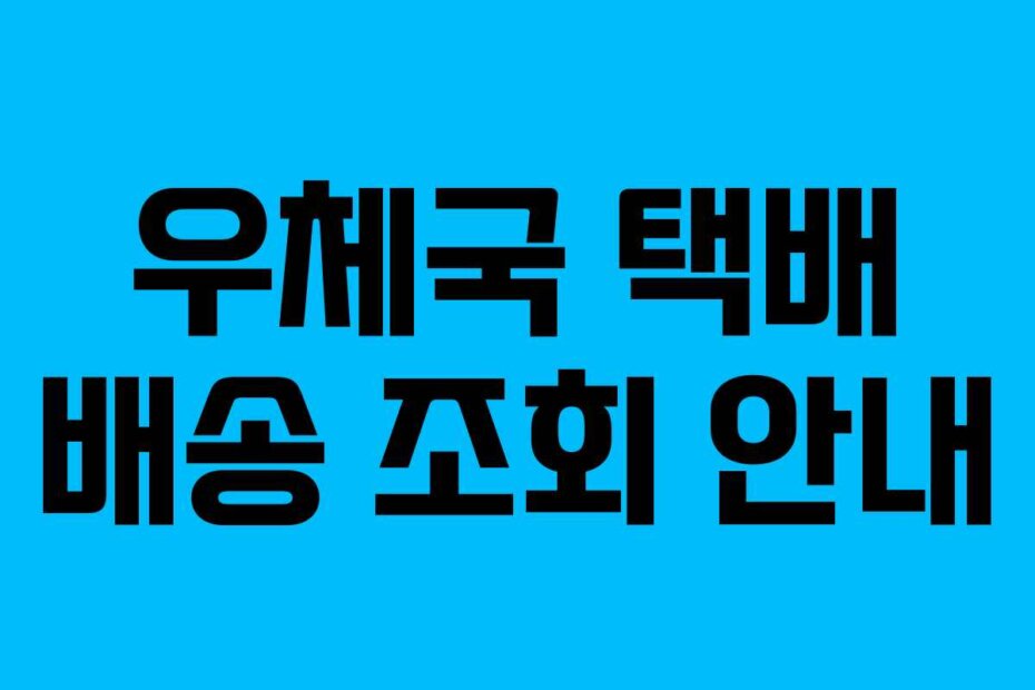 우체국 택배 배송 조회 안내