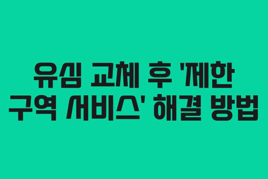 유심 교체 후 ‘제한 구역 서비스’ 해결 방법