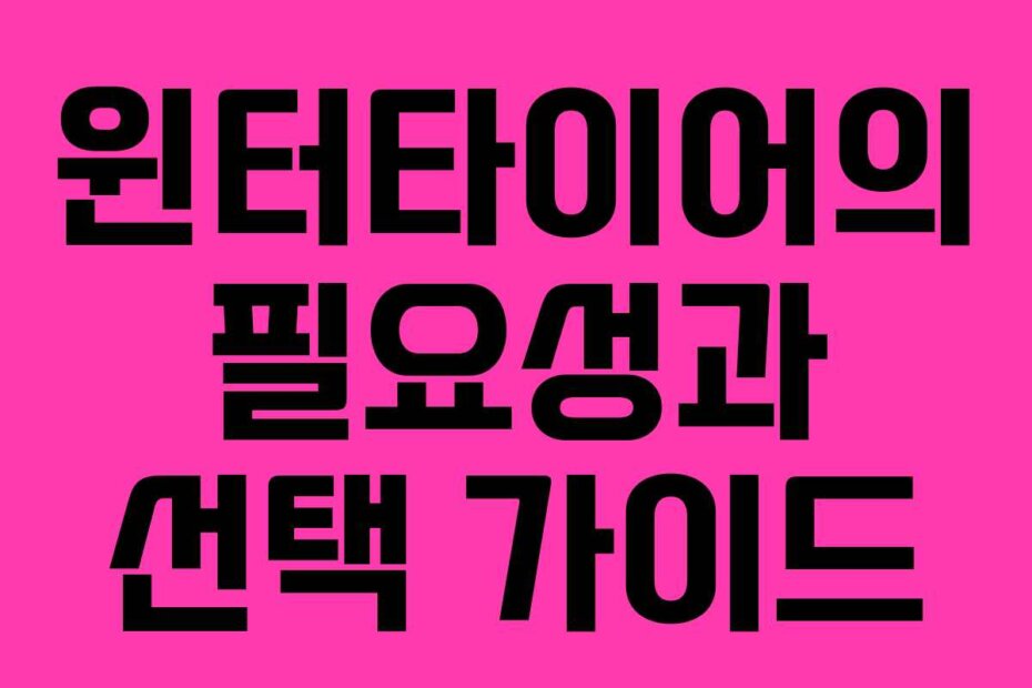 윈터타이어의 필요성과 선택 가이드