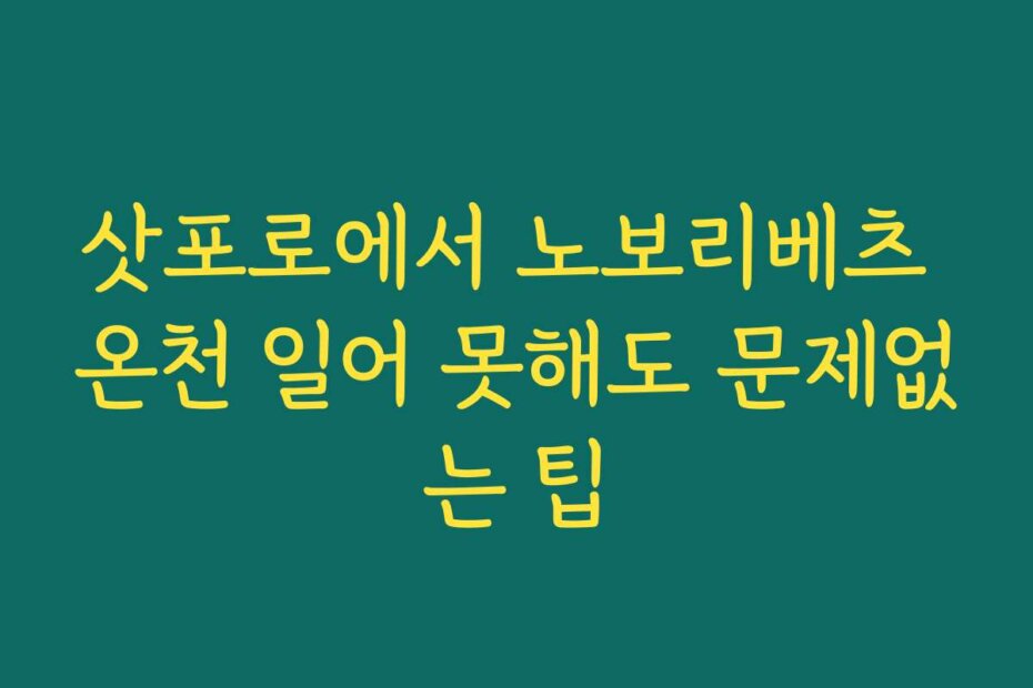 삿포로에서 노보리베츠 온천 일어 못해도 문제없는 팁