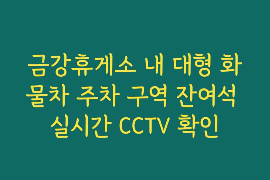금강휴게소 내 대형 화물차 주차 구역 잔여석 실시간 CCTV 확인