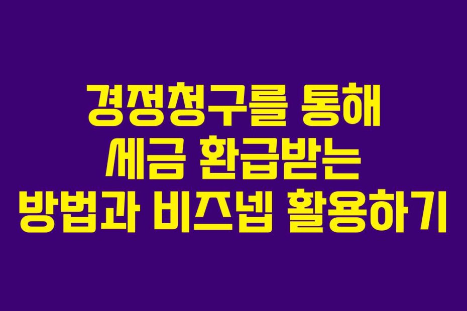 경정청구를 통해 세금 환급받는 방법과 비즈넵 활용하기