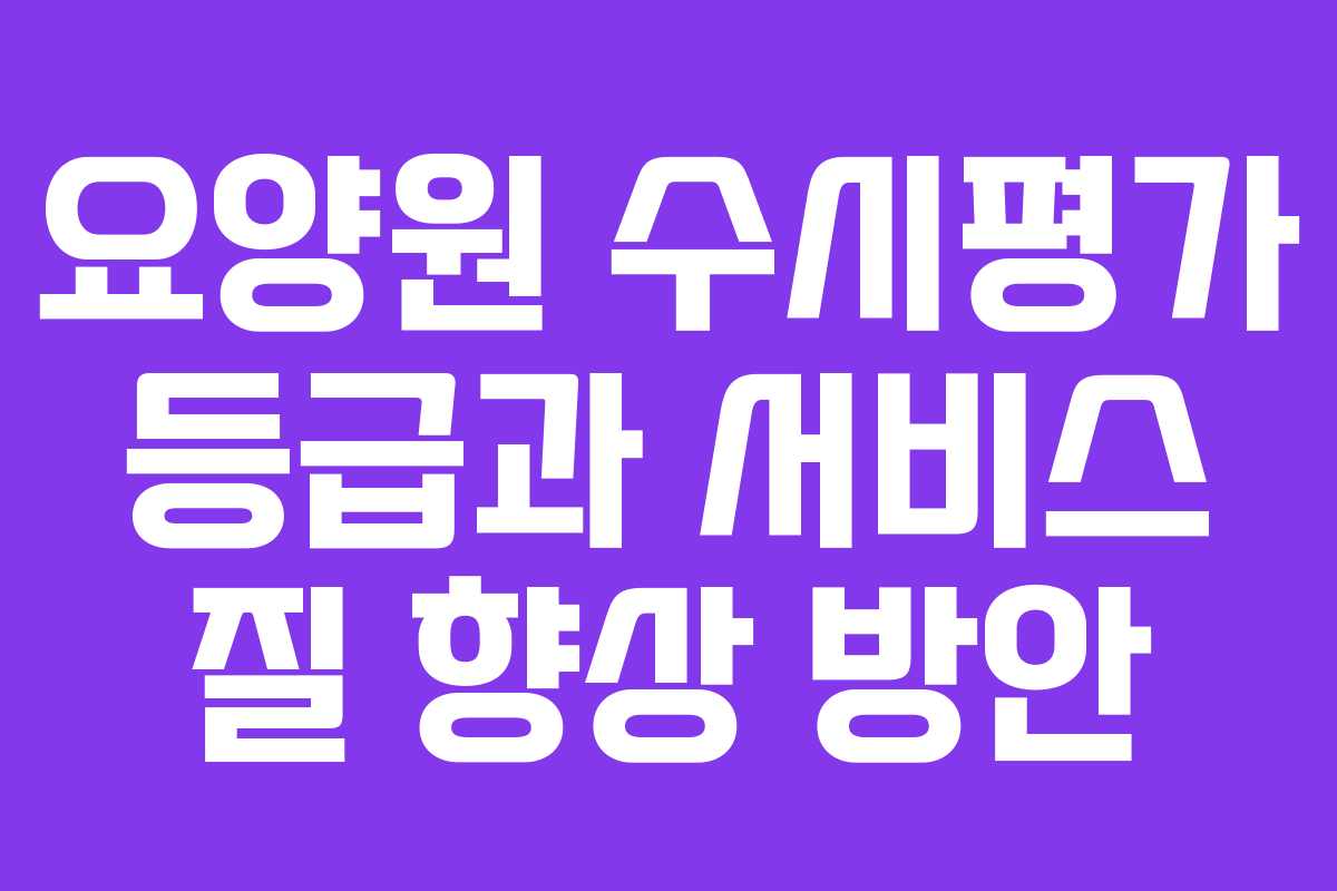 요양원 수시평가 등급과 서비스 질 향상 방안