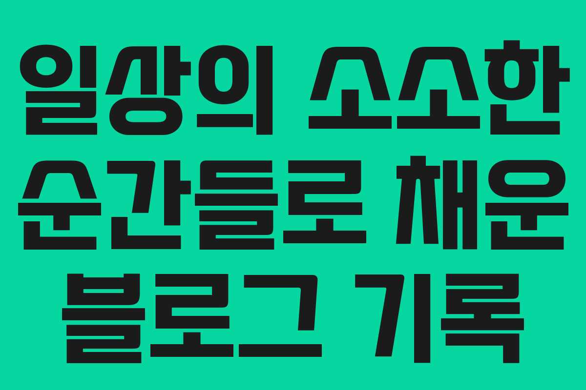 일상의 소소한 순간들로 채운 블로그 기록
