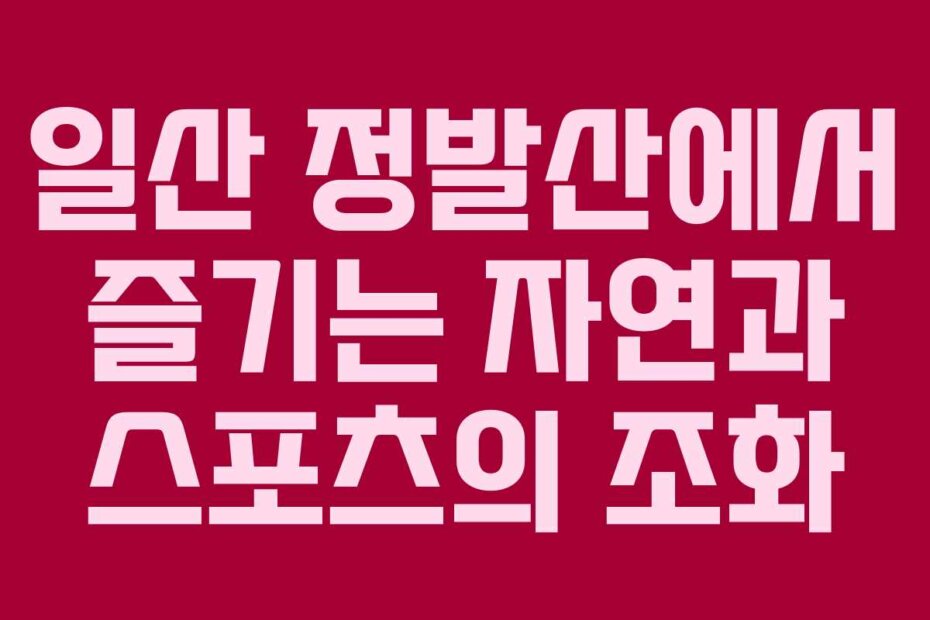 일산 정발산에서 즐기는 자연과 스포츠의 조화
