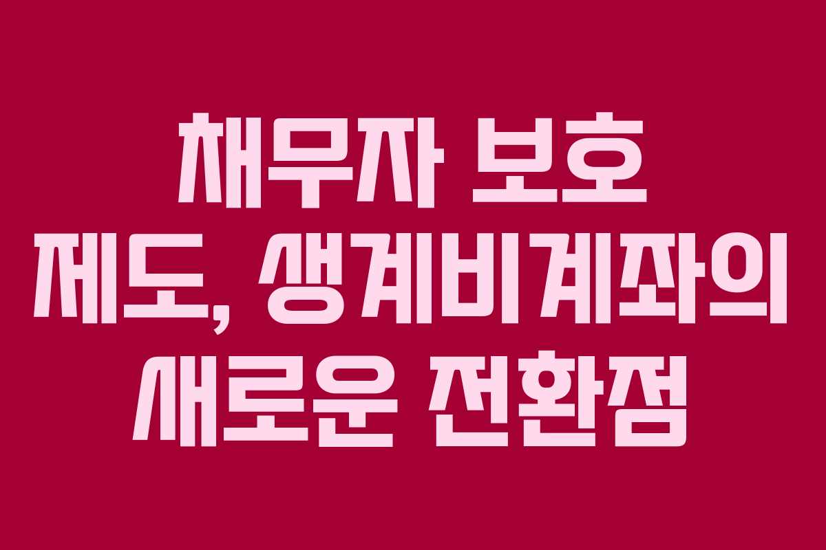 채무자 보호 제도, 생계비계좌의 새로운 전환점