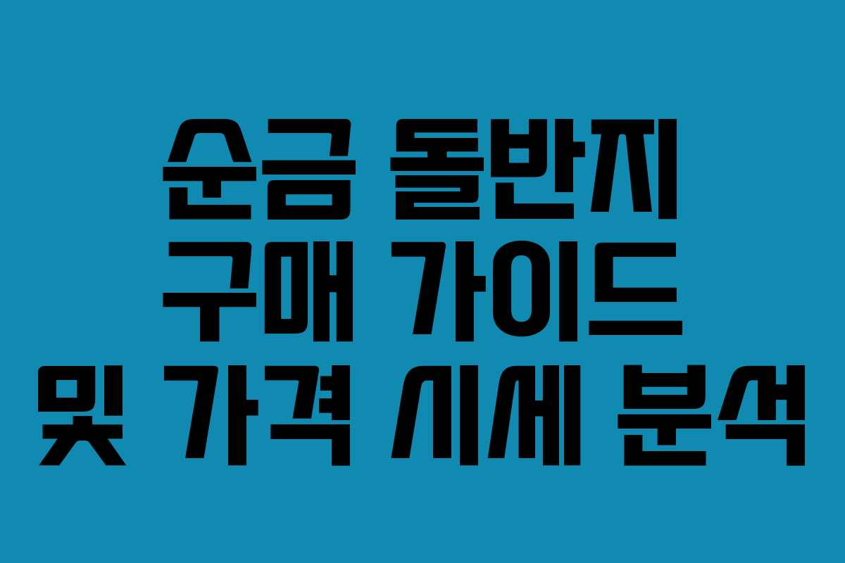 순금 돌반지 구매 가이드 및 가격 시세 분석