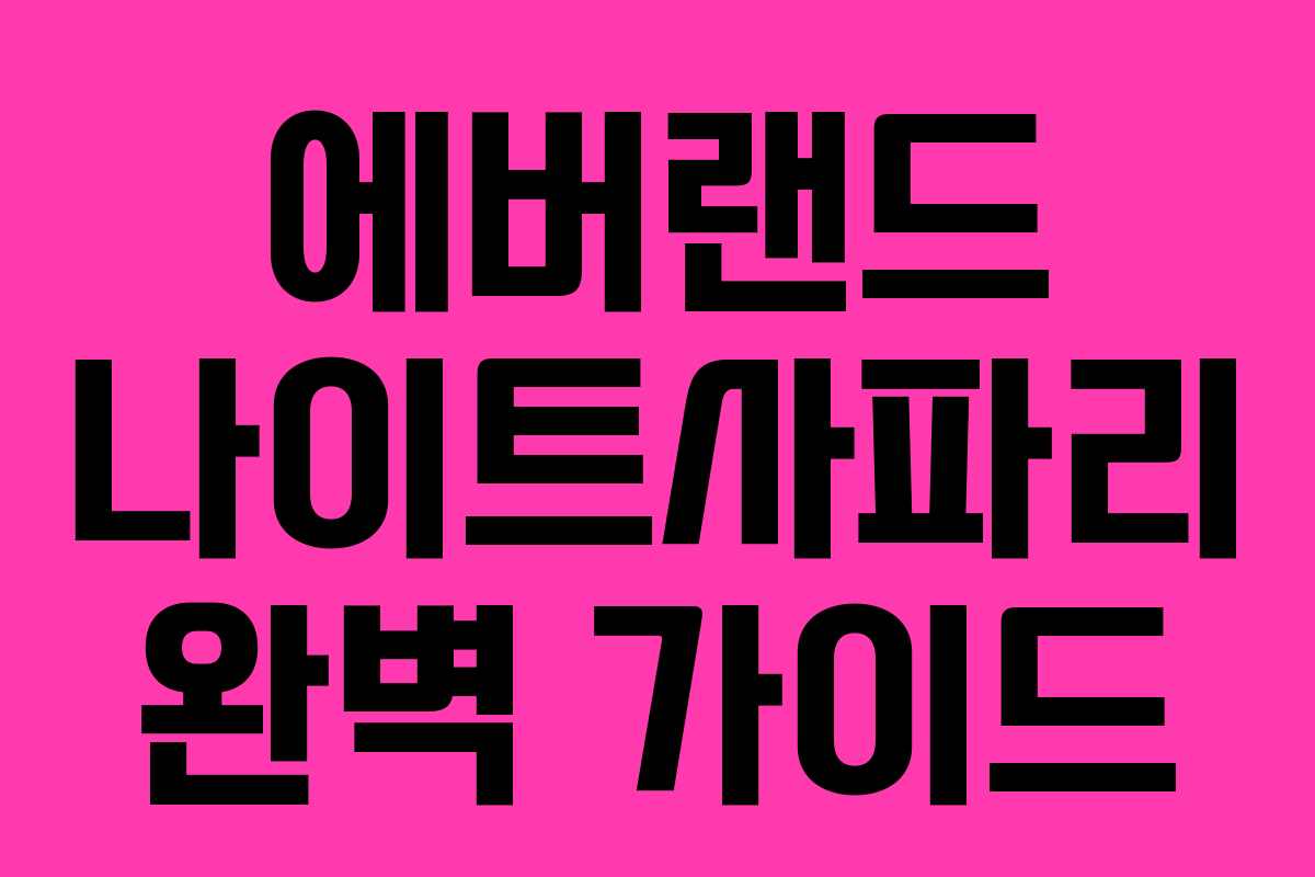 에버랜드 나이트사파리 완벽 가이드