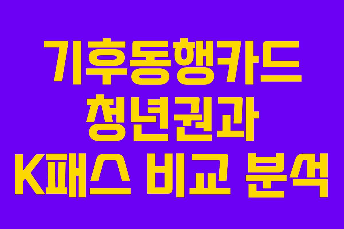 기후동행카드 청년권과 K패스 비교 분석