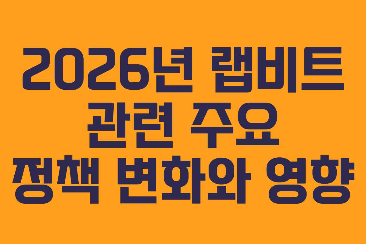 2026년 랩비트 관련 주요 정책 변화와 영향