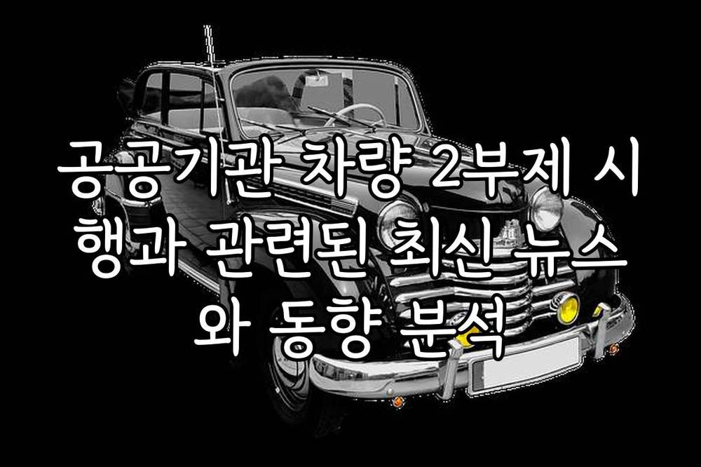 공공기관 차량 2부제 시행과 관련된 최신 뉴스와 동향 분석