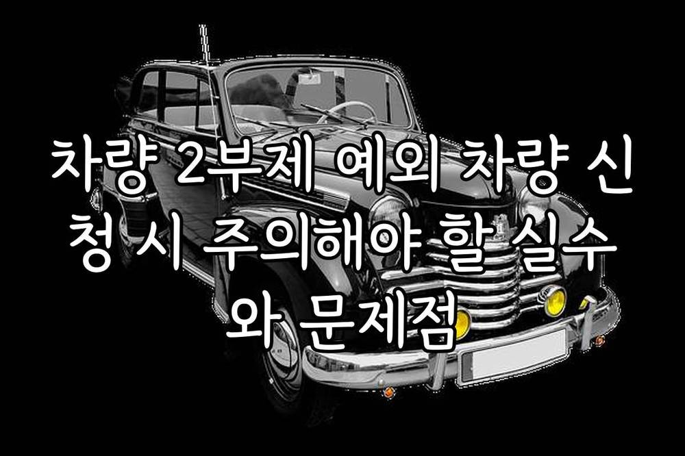 차량 2부제 예외 차량 신청 시 주의해야 할 실수와 문제점
