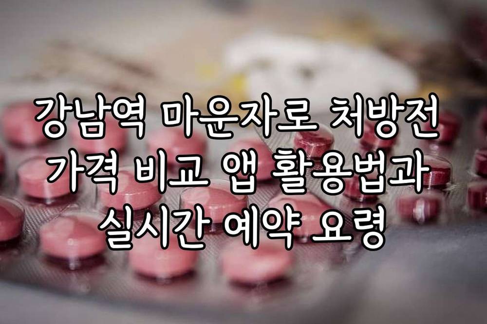 강남역 마운자로 처방전 가격 비교 앱 활용법과 실시간 예약 요령