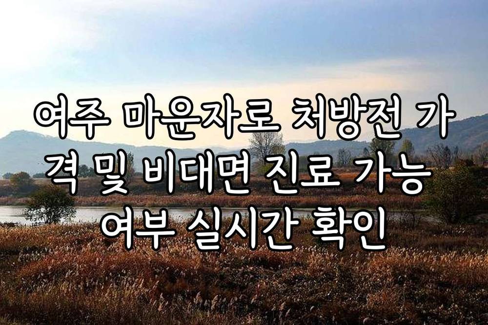 여주 마운자로 처방전 가격 및 비대면 진료 가능 여부 실시간 확인