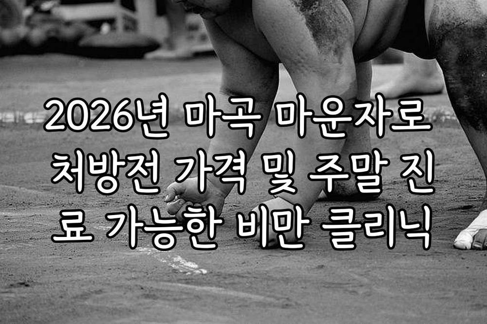 2026년 마곡 마운자로 처방전 가격 및 주말 진료 가능한 비만 클리닉