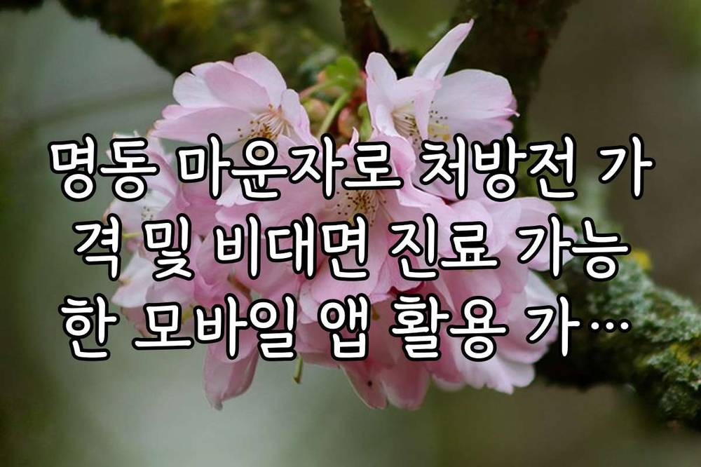 명동 마운자로 처방전 가격 및 비대면 진료 가능한 모바일 앱 활용 가이드