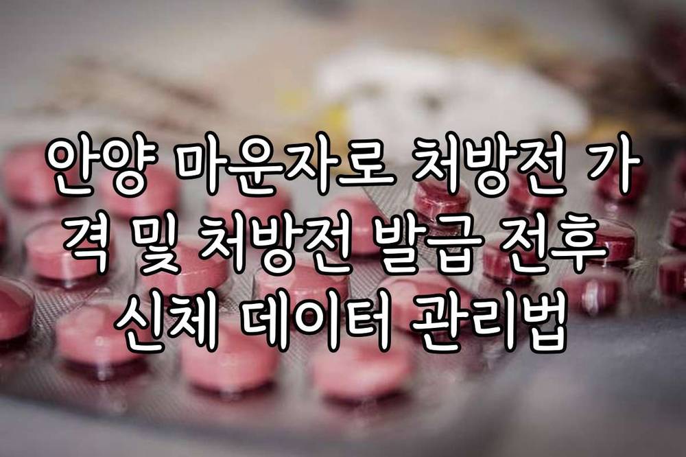 안양 마운자로 처방전 가격 및 처방전 발급 전후 신체 데이터 관리법