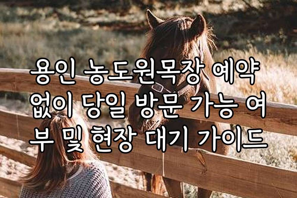 용인 농도원목장 예약 없이 당일 방문 가능 여부 및 현장 대기 가이드
