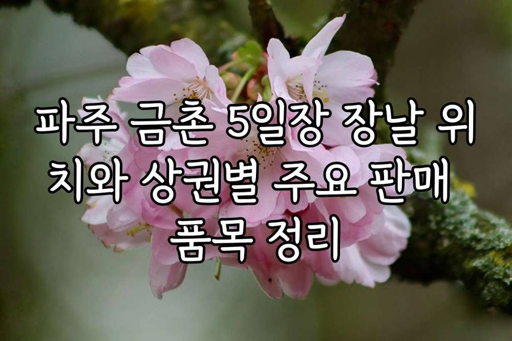 파주 금촌 5일장 장날 위치와 상권별 주요 판매 품목 정리