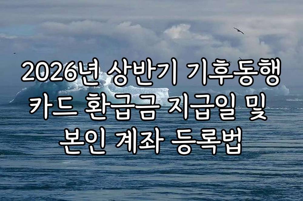 2026년 상반기 기후동행카드 환급금 지급일 및 본인 계좌 등록법