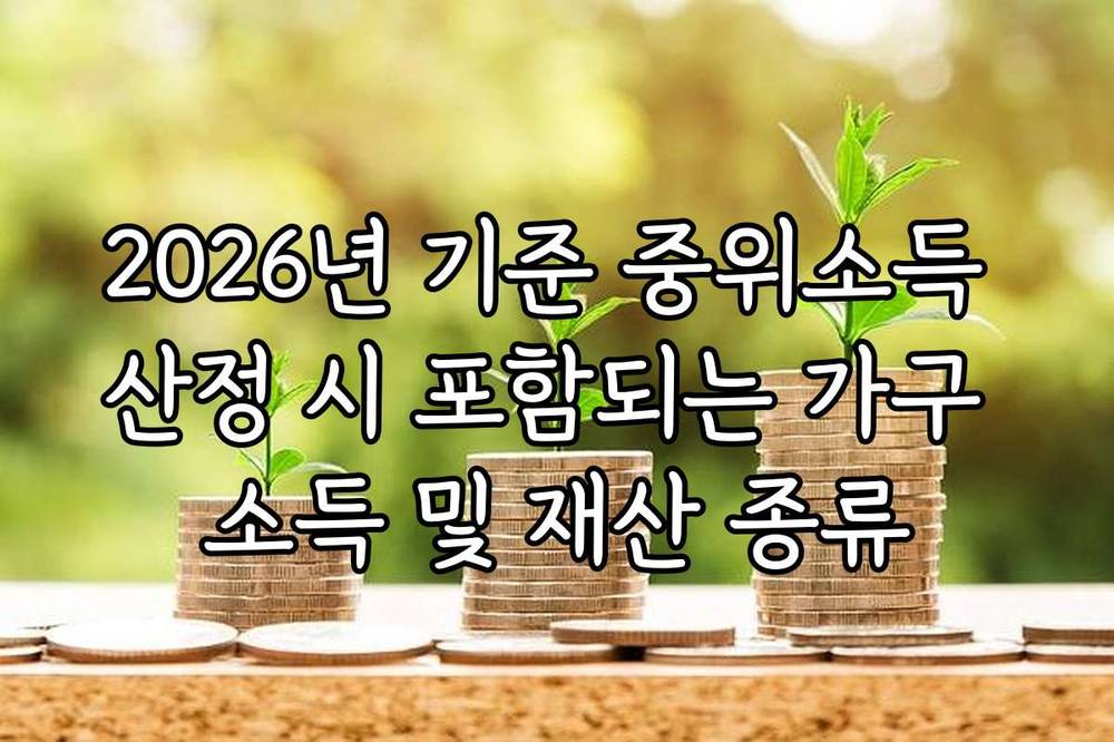 2026년 기준 중위소득 산정 시 포함되는 가구 소득 및 재산 종류