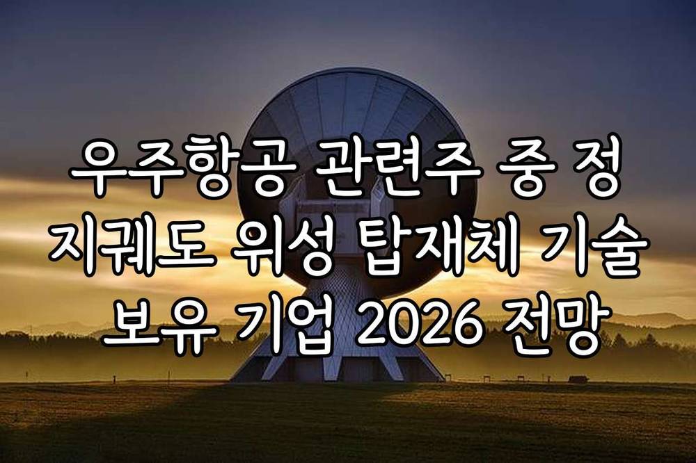우주항공 관련주 중 정지궤도 위성 탑재체 기술 보유 기업 2026 전망