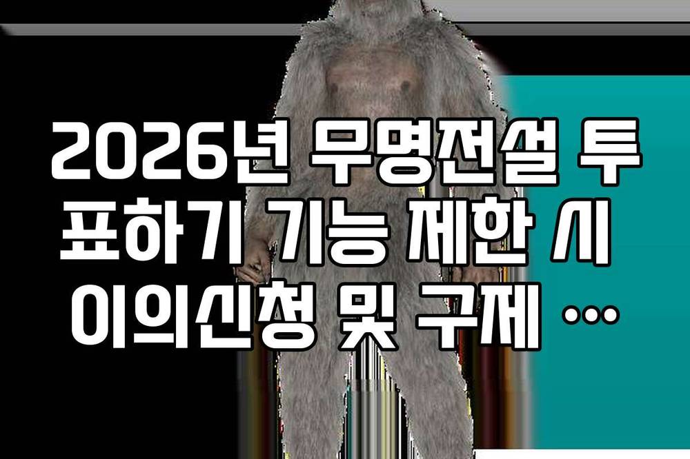 2026년 무명전설 투표하기 기능 제한 시 이의신청 및 구제 절차