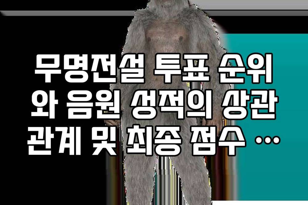 무명전설 투표 순위와 음원 성적의 상관관계 및 최종 점수 예측