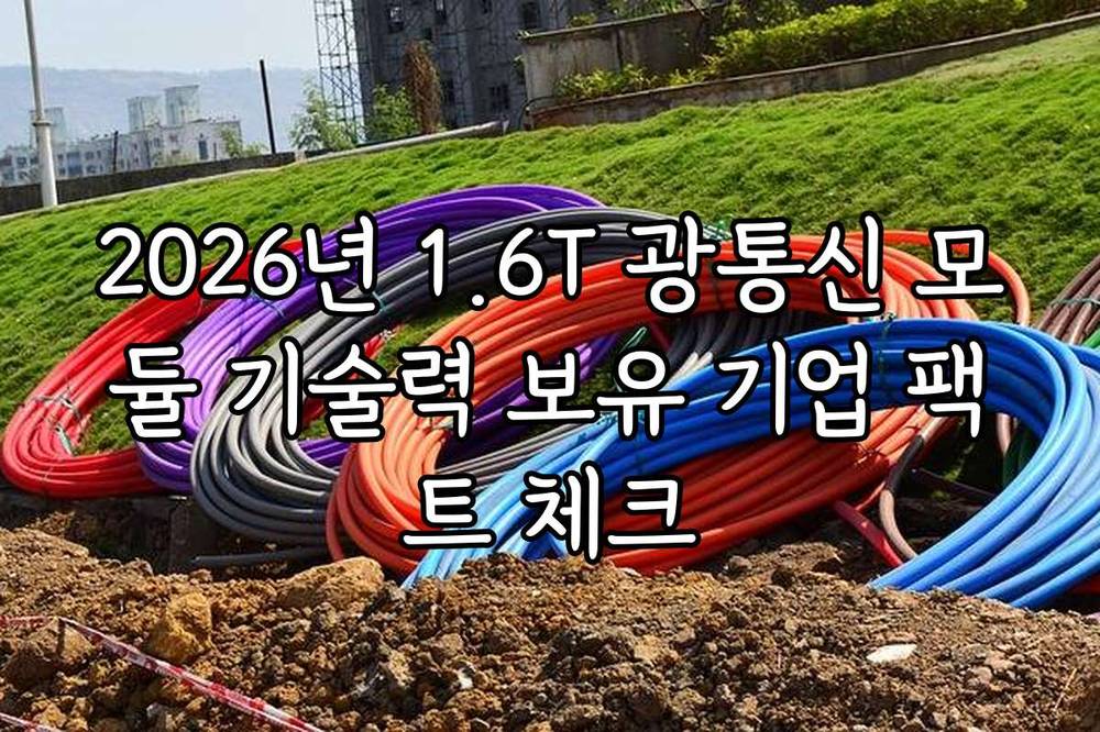 2026년 1.6T 광통신 모듈 기술력 보유 기업 팩트 체크