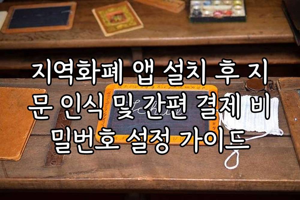 지역화폐 앱 설치 후 지문 인식 및 간편 결제 비밀번호 설정 가이드