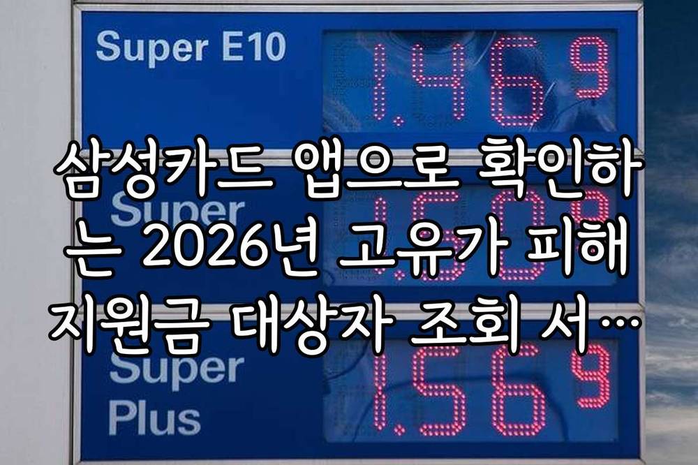 삼성카드 앱으로 확인하는 2026년 고유가 피해지원금 대상자 조회 서비스