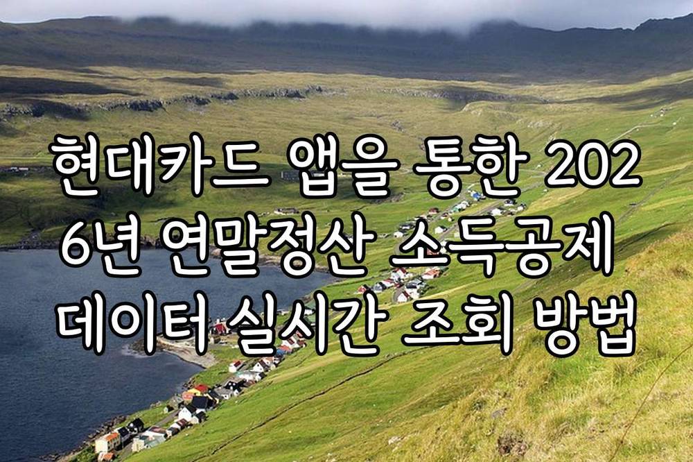 현대카드 앱을 통한 2026년 연말정산 소득공제 데이터 실시간 조회 방법
