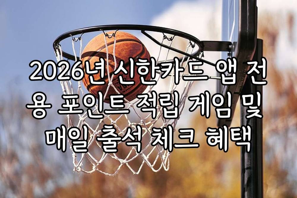 2026년 신한카드 앱 전용 포인트 적립 게임 및 매일 출석 체크 혜택