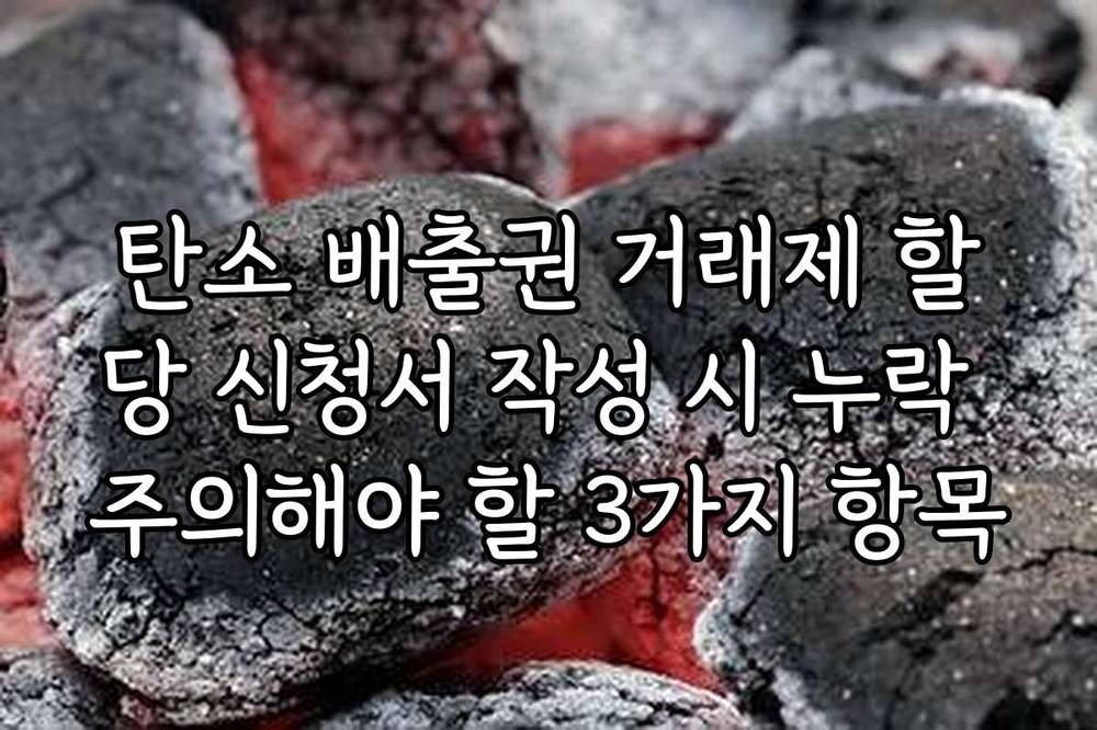 탄소 배출권 거래제 할당 신청서 작성 시 누락 주의해야 할 3가지 항목