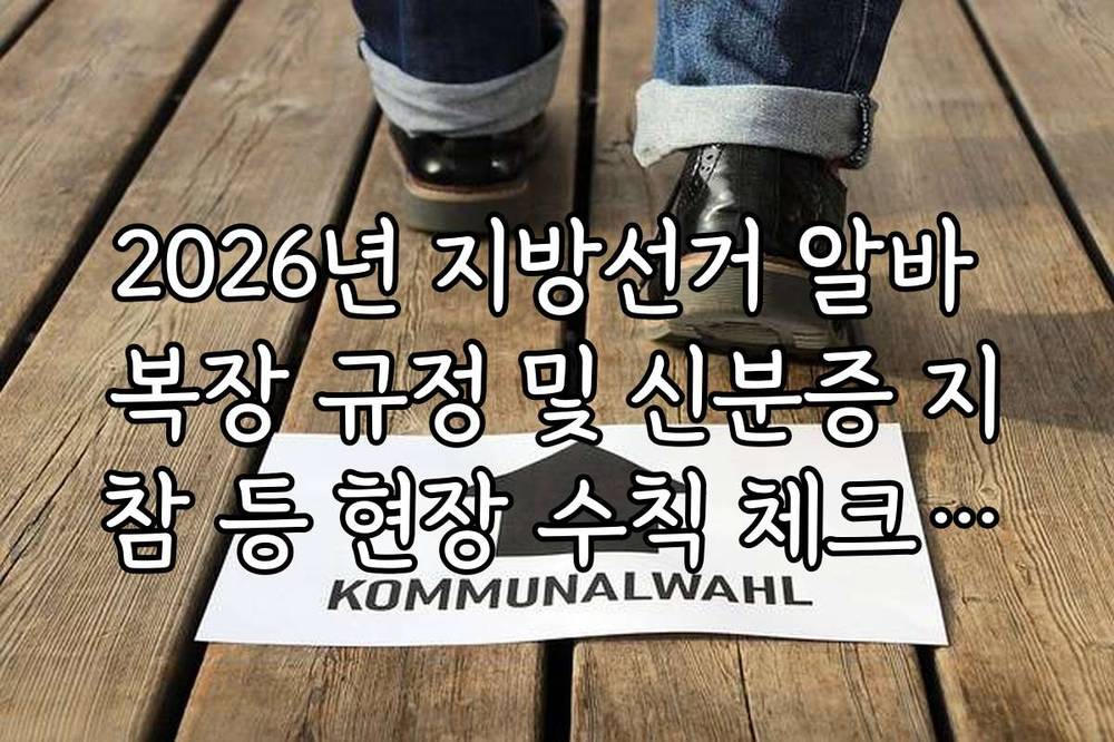 2026년 지방선거 알바 복장 규정 및 신분증 지참 등 현장 수칙 체크리스트