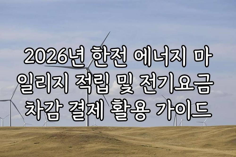2026년 한전 에너지 마일리지 적립 및 전기요금 차감 결제 활용 가이드