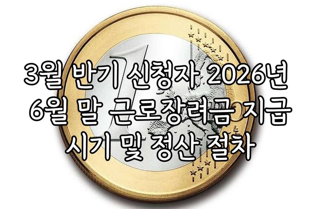 3월 반기 신청자 2026년 6월 말 근로장려금 지급 시기 및 정산 절차