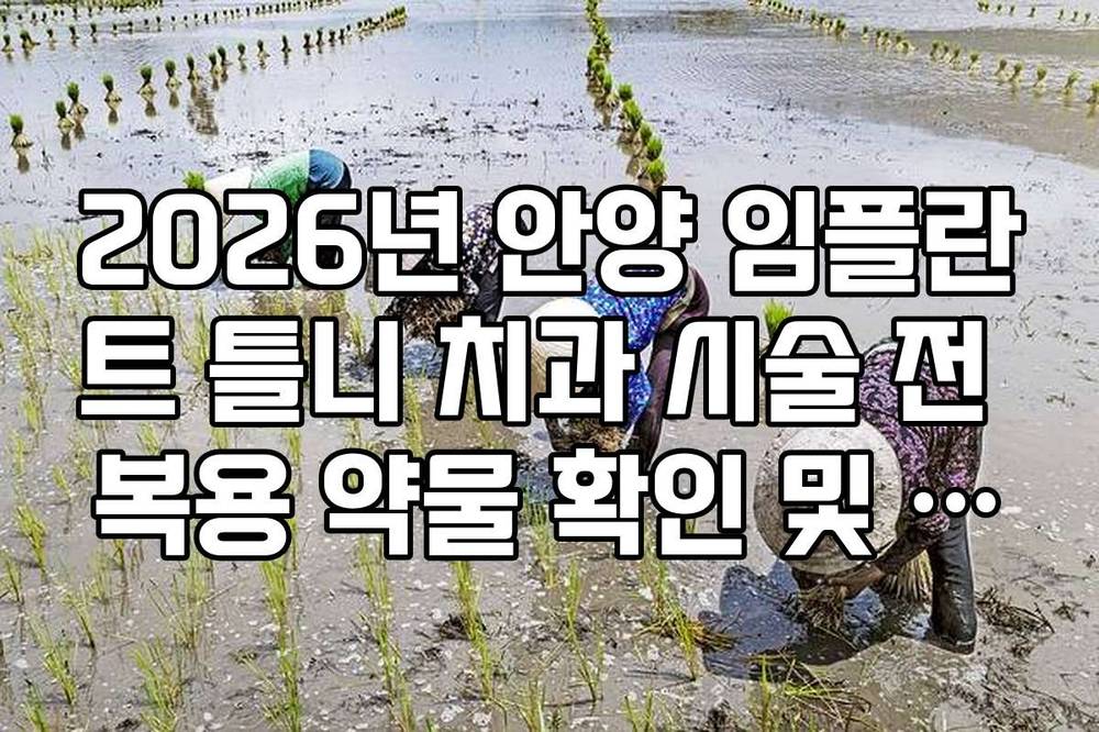 2026년 안양 임플란트 틀니 치과 시술 전 복용 약물 확인 및 문진 체크리스트