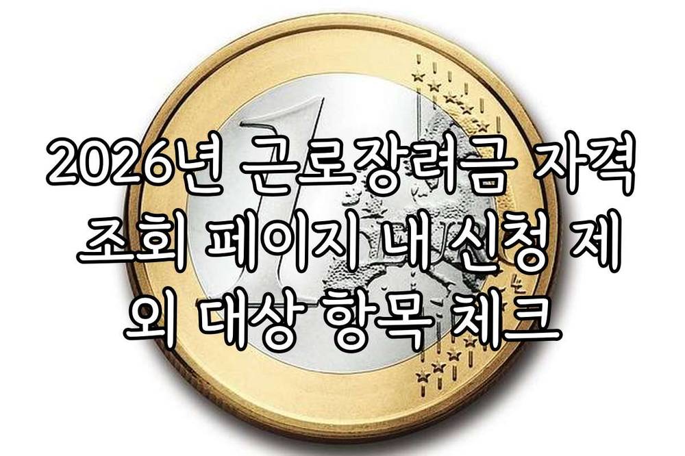 2026년 근로장려금 자격 조회 페이지 내 신청 제외 대상 항목 체크