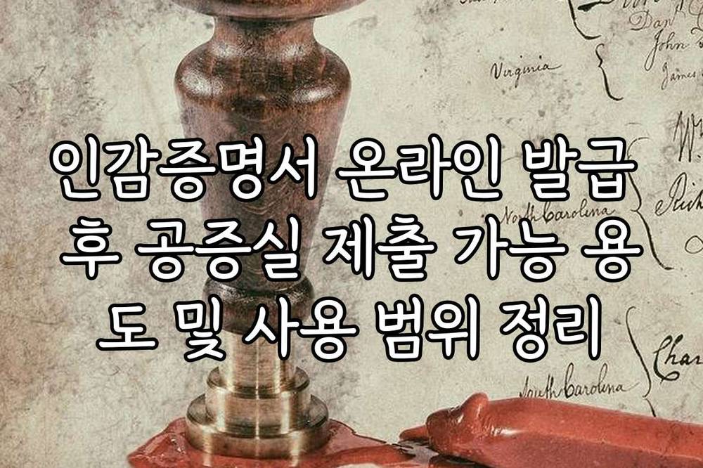인감증명서 온라인 발급 후 공증실 제출 가능 용도 및 사용 범위 정리