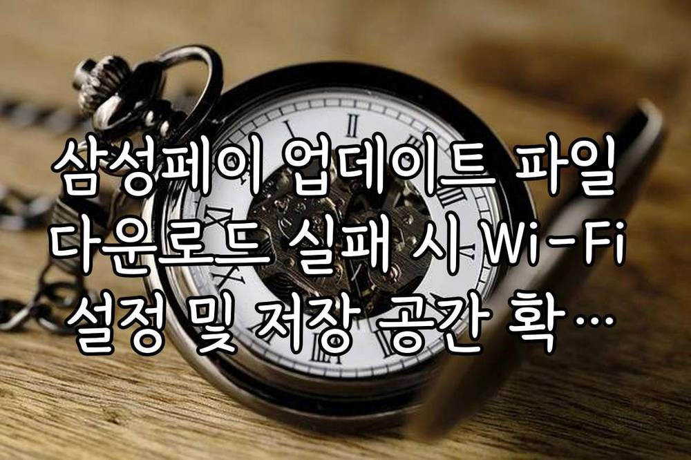 삼성페이 업데이트 파일 다운로드 실패 시 Wi-Fi 설정 및 저장 공간 확보법