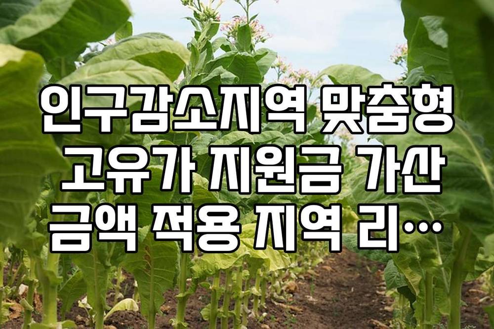 인구감소지역 맞춤형 고유가 지원금 가산금액 적용 지역 리스트 팩트체크