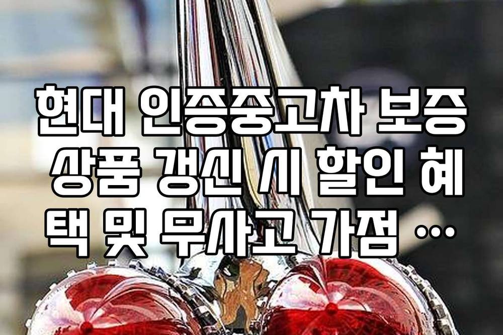 현대 인증중고차 보증 상품 갱신 시 할인 혜택 및 무사고 가점 적용