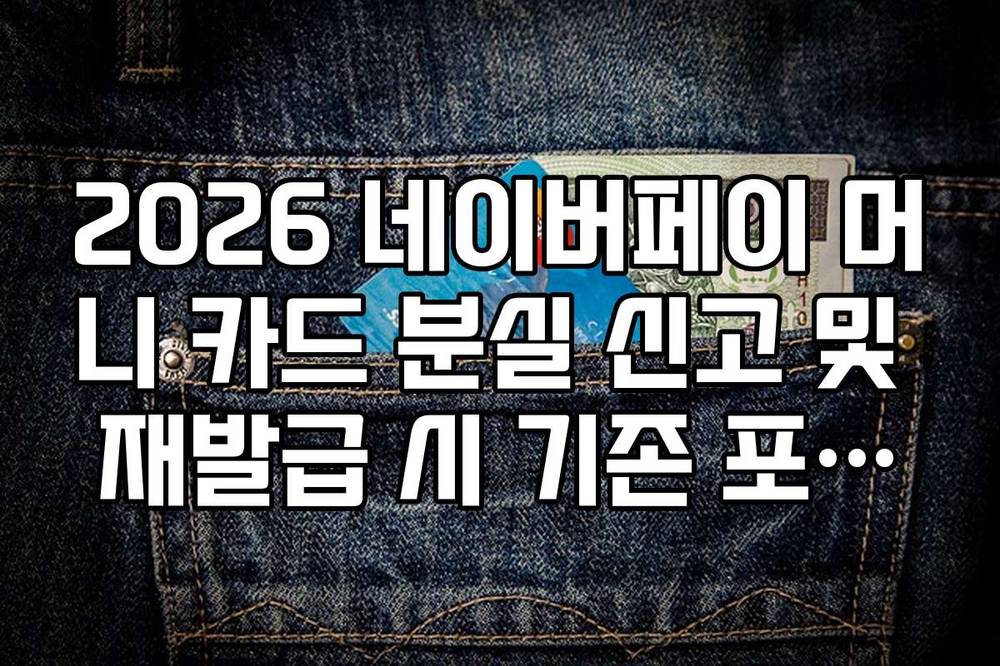 2026 네이버페이 머니 카드 분실 신고 및 재발급 시 기존 포인트 유지 방법