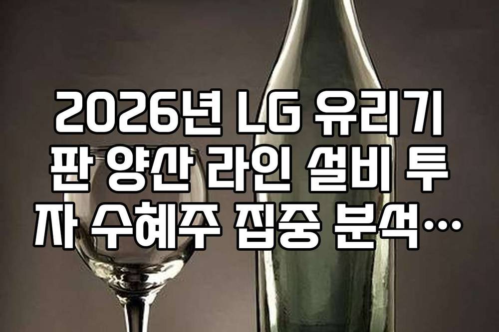 2026년 LG 유리기판 양산 라인 설비 투자 수혜주 집중 분석 정리
