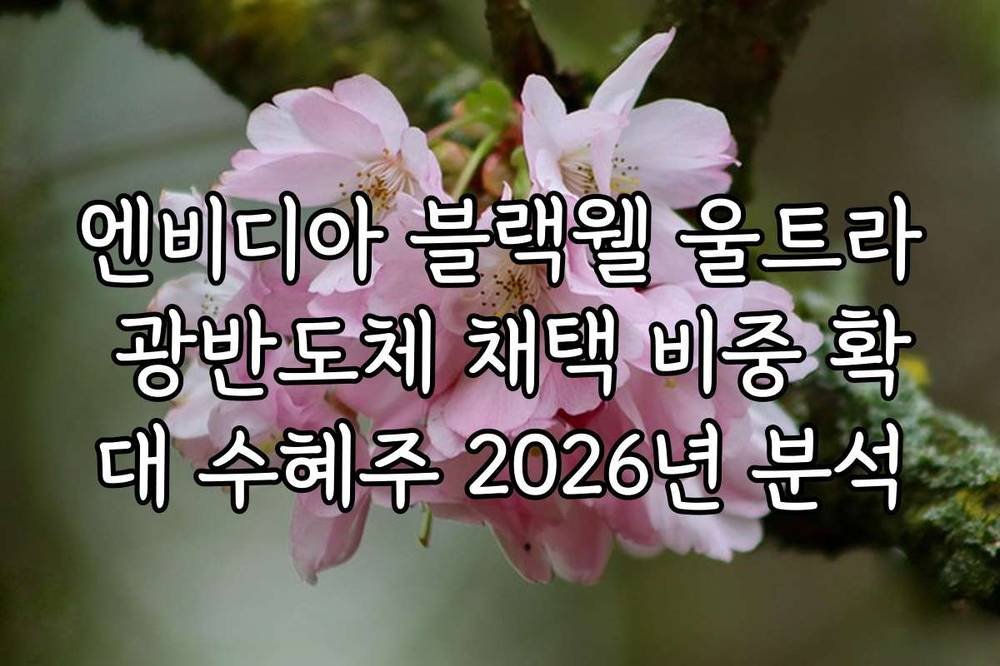 엔비디아 블랙웰 울트라 광반도체 채택 비중 확대 수혜주 2026년 분석