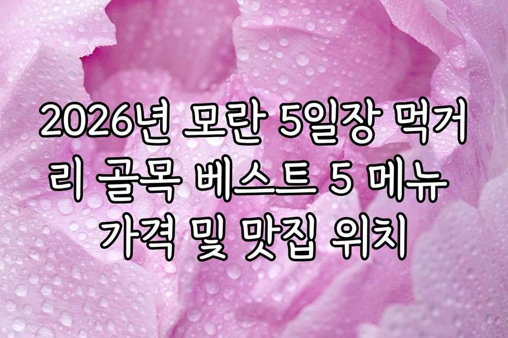 2026년 모란 5일장 먹거리 골목 베스트 5 메뉴 가격 및 맛집 위치