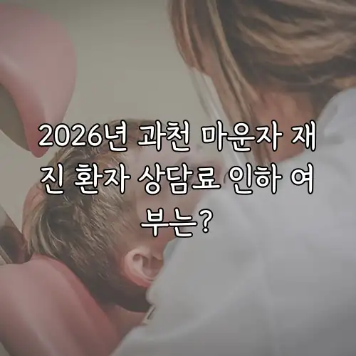 2026년 과천 마운자 재진 환자 상담료 인하 여부는?