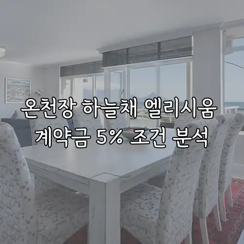 온천장 하늘채 엘리시움 계약금 5% 조건 분석